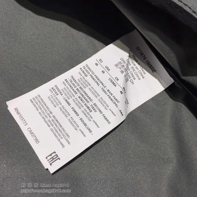 Armani男裝 19春夏新款夾克 阿瑪尼拉鏈連帽黑色外套  tzy1620
